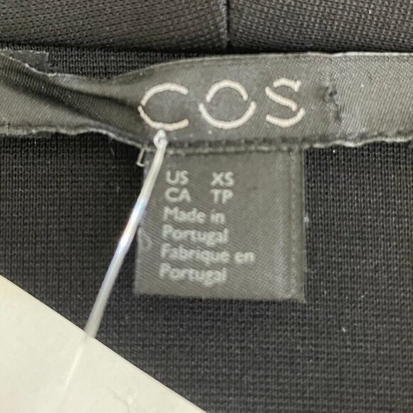 COS Minimalist Contemporary LS VNeck Lyocell Nylon Blend A Line Dress Black XS - Picture 8 of 13